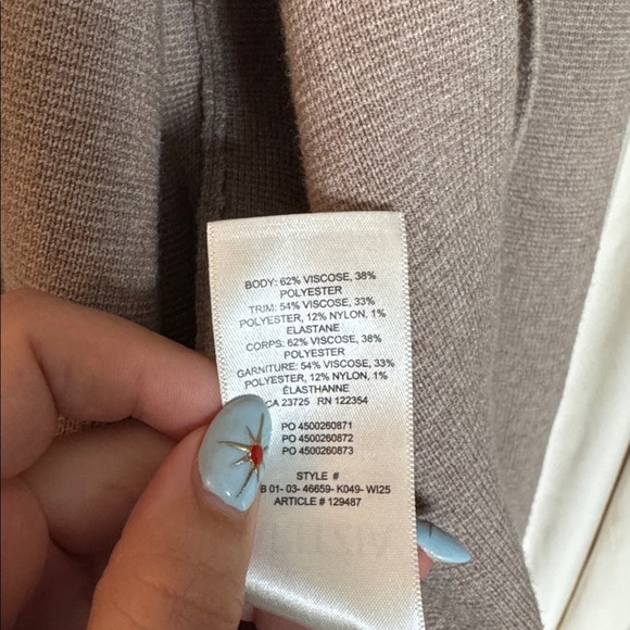 Babaton Taupe Collared Knit Pocket Cardigan - Picture 4 of 4